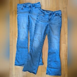 2 pairs of American Eagle Next Level Mid Rise Kick Boot Jeans, Long